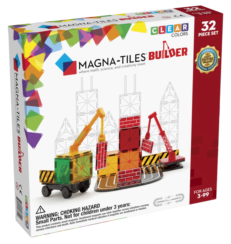 JACK & Roo Mag Builders Magnetic Tiles With Storage Case - 104 Pieces for  sale online